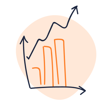 Orange graph icon